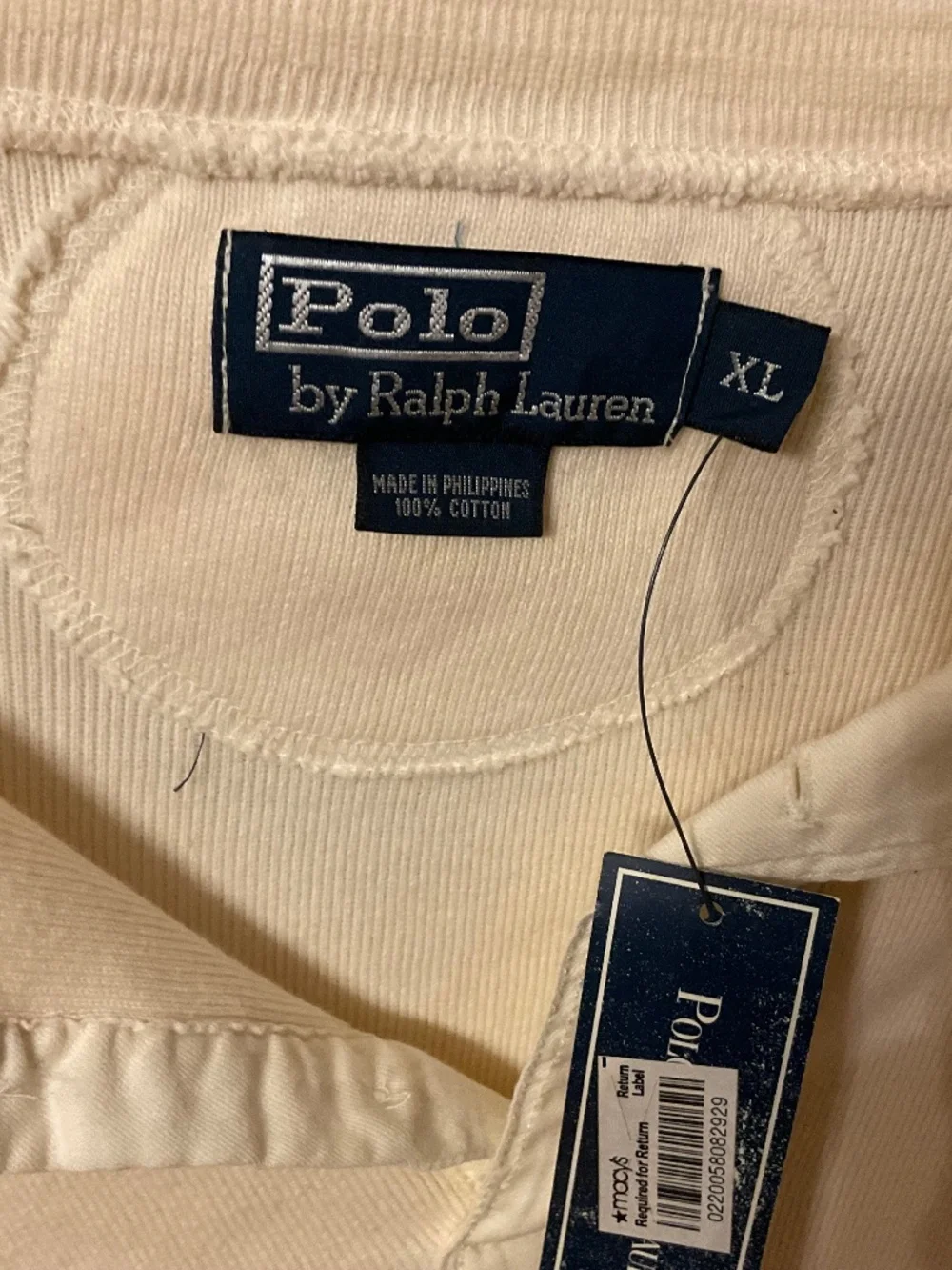 Polo Ralph Lauren Long Sleeve Henley X-Large Cream